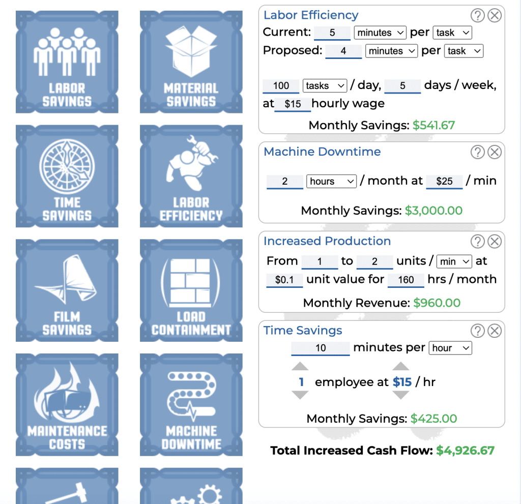 ROI Calculator Screenshot